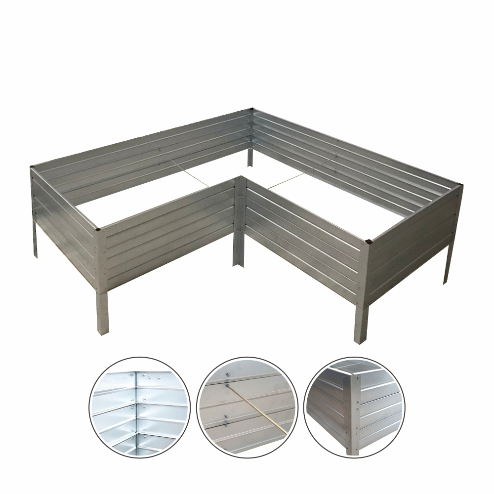 L Shape Raised Bed, Galvanized