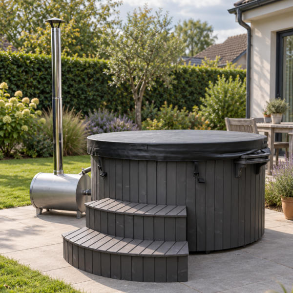 Classic Wood-Fired Hot Tub – Hydro & Air Massage